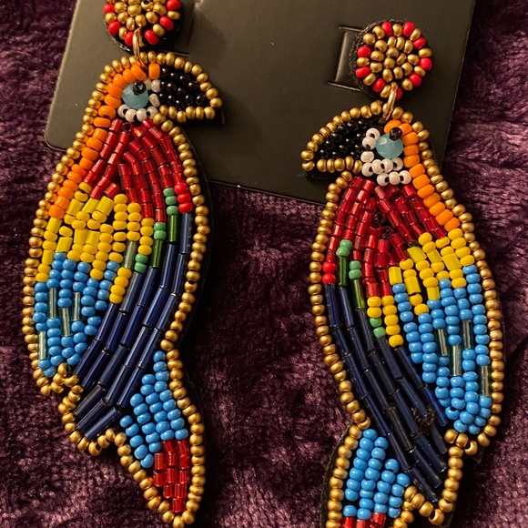 Torrid Bright Beaded Parrot Earrings - Picture 2 of 4